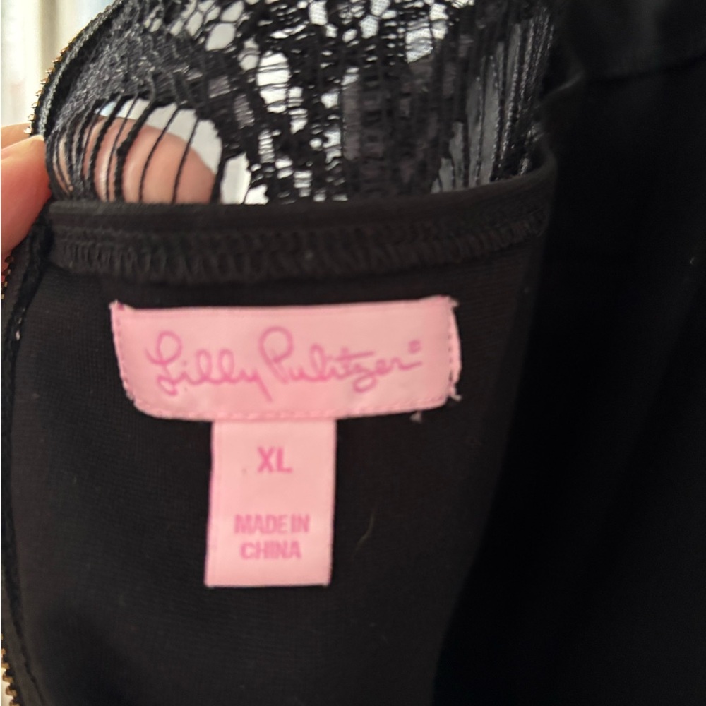 Black lace Lilly Pulitzer above the knee
